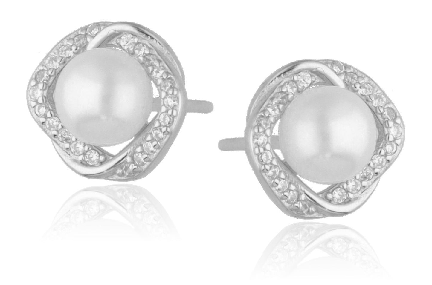 Silver Earrings Pearl 13M