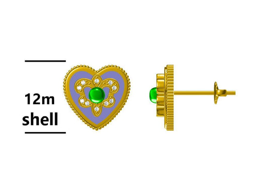 Sudraba Auskari Shell Apzeltīts