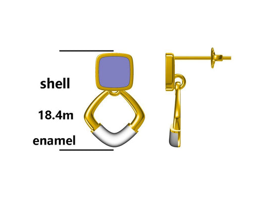 Sudraba Auskari Shell Apzeltīts