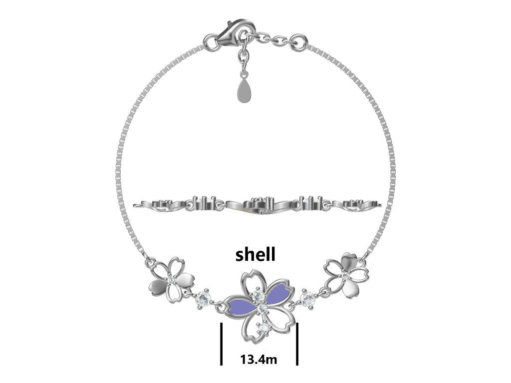 Silver Bracelet Flower Shell