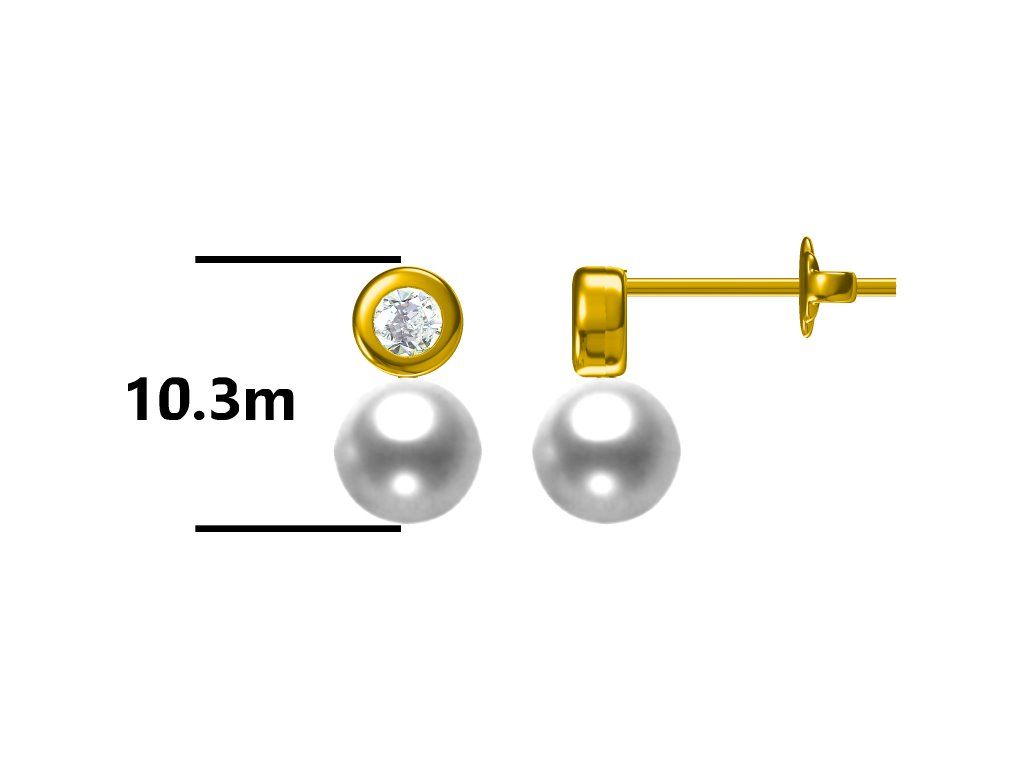 Silver Earrings Gold Plated Pearl