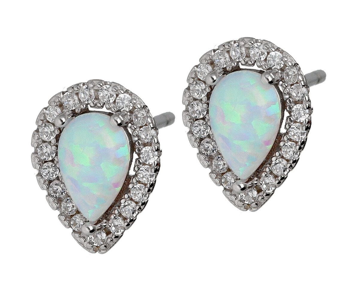 Silver Earrings Opal Op016