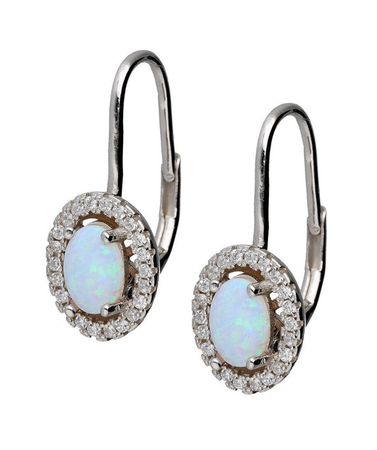 Silver Earrings Ae1128 Opal Op016