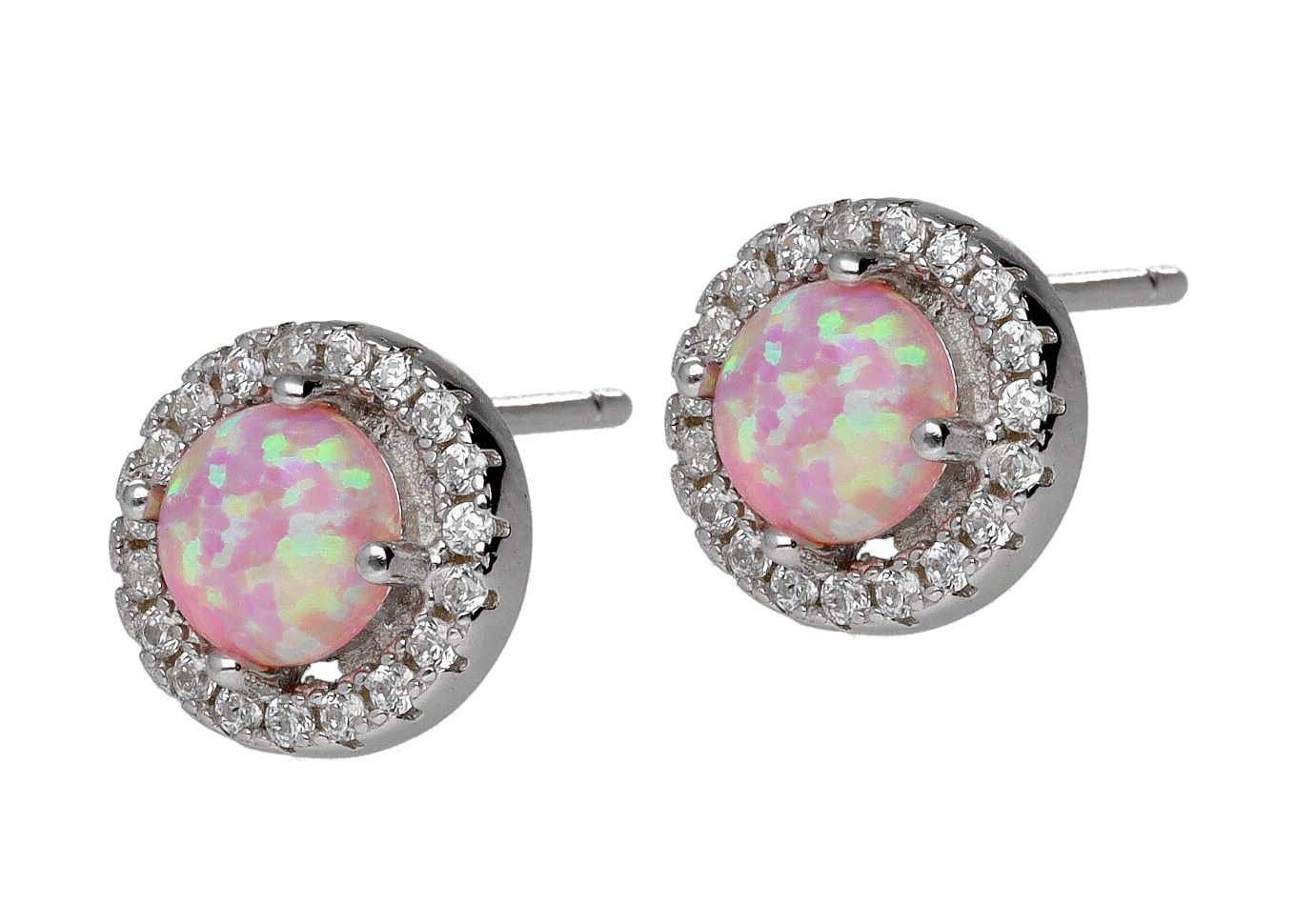 Silver Earrings Opal Op58