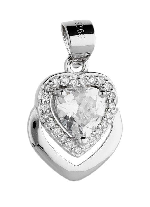 Silver Pendant Aand301 White Heart