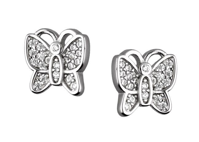 Silver Earrings Butterfly