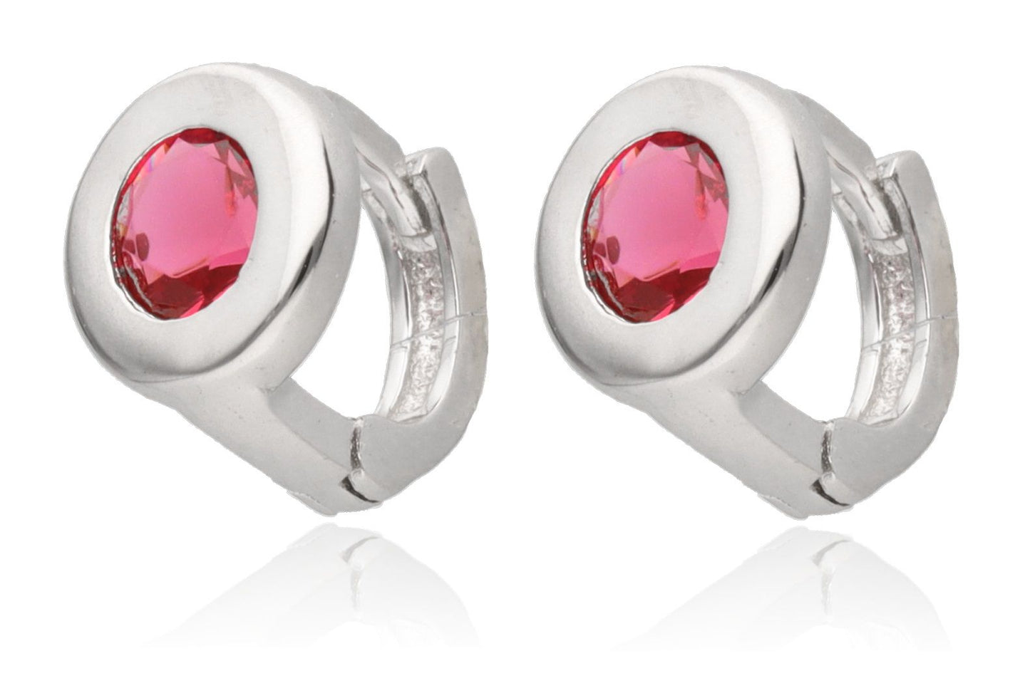 Silver Earrings Ruby