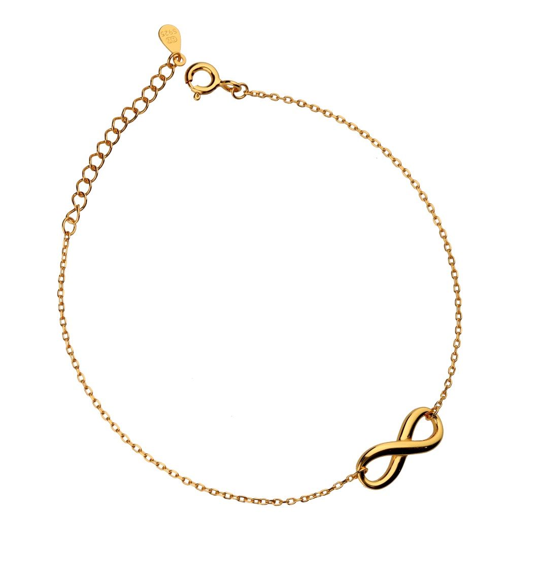 Silver Bracelet Gold Plated Infinity