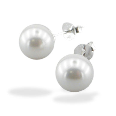 Silver Earrings 6mm Pearl