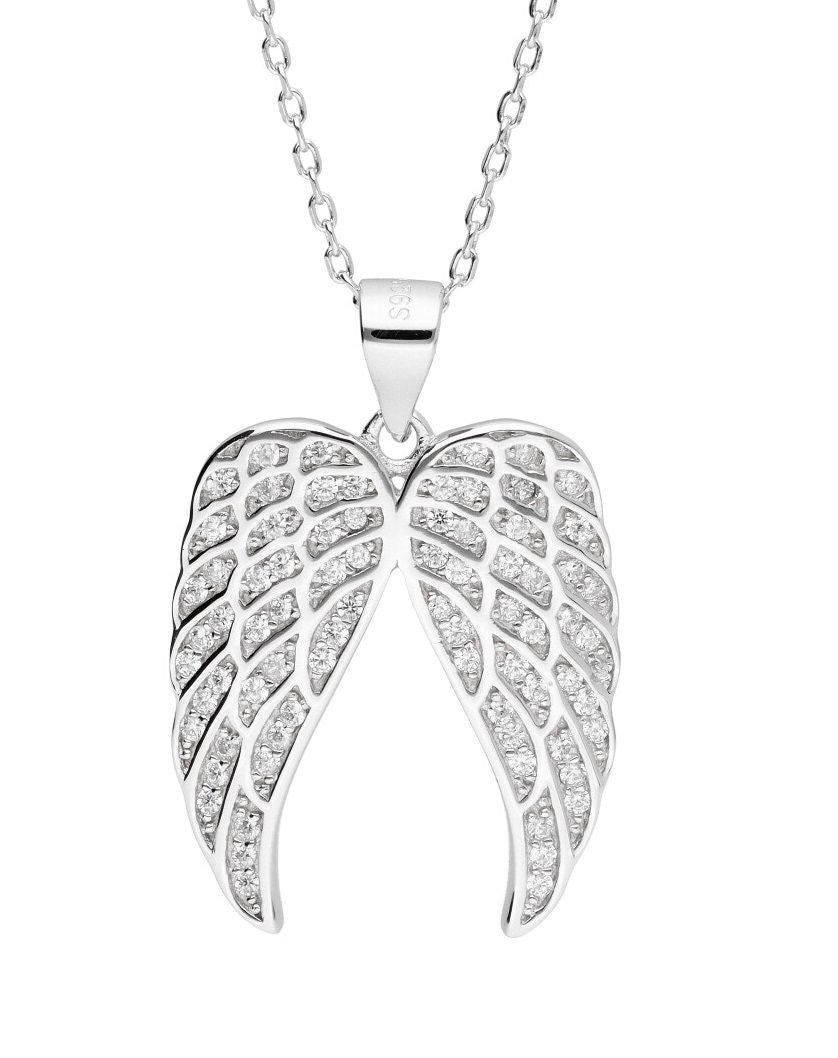 Silver Necklace Ang035 Wings