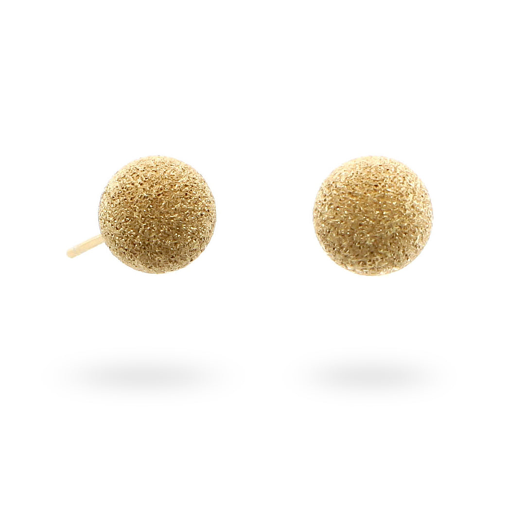 Silver Earrings 8mm Gold Plated Ball