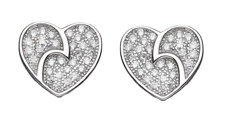 Silver Earrings Heart 