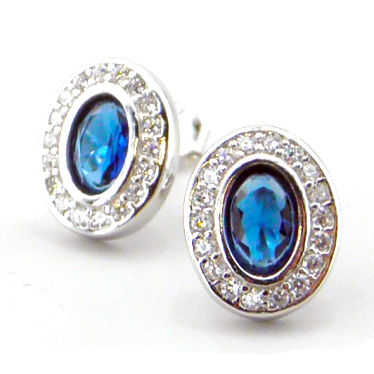 Silver Earrings Sapphire