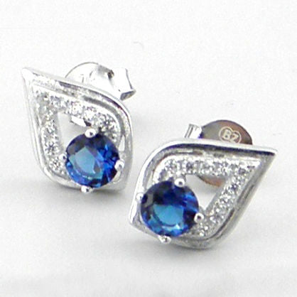 Silver Earrings Sapphire