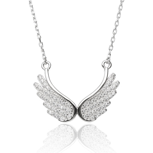 Silver Necklace Ang040 Sparkled