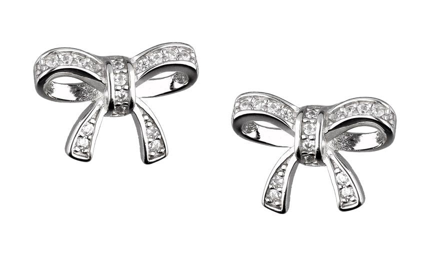 Silver Earrings Bow0422 