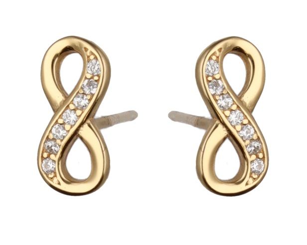 Silver Earrings Infinity Gold Plated