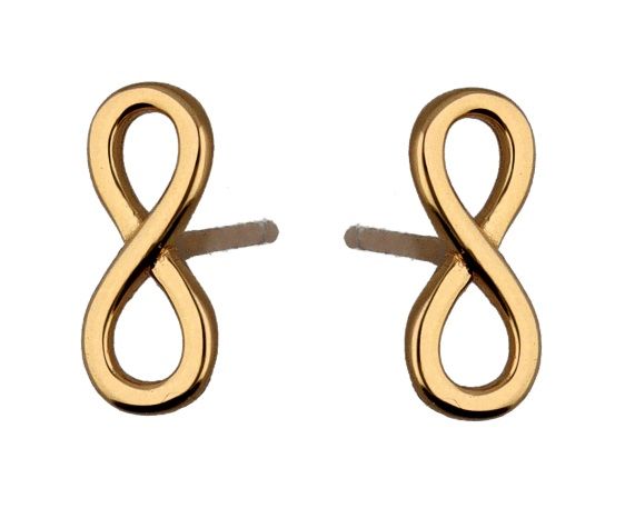 Silver Earrings Gold Plated Infinity