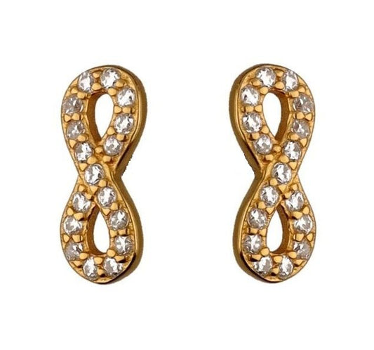 Silver Earrings Infinity Gold Plated